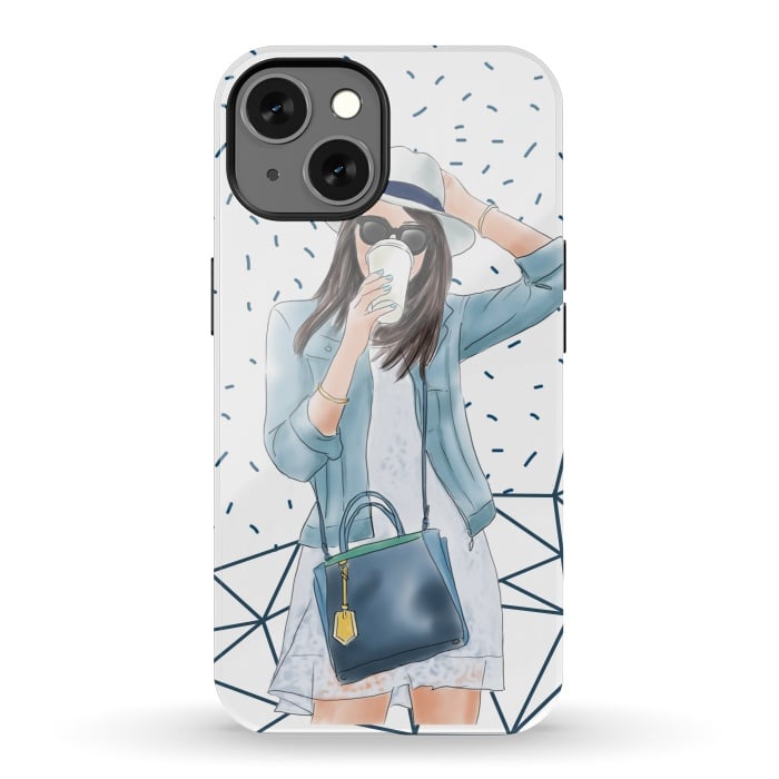 iPhone 13 StrongFit Trendy City Fashion Girl by DaDo ART
