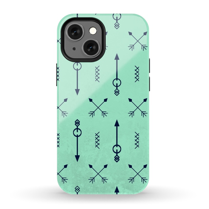 iPhone 13 mini StrongFit arrow pattern green by MALLIKA