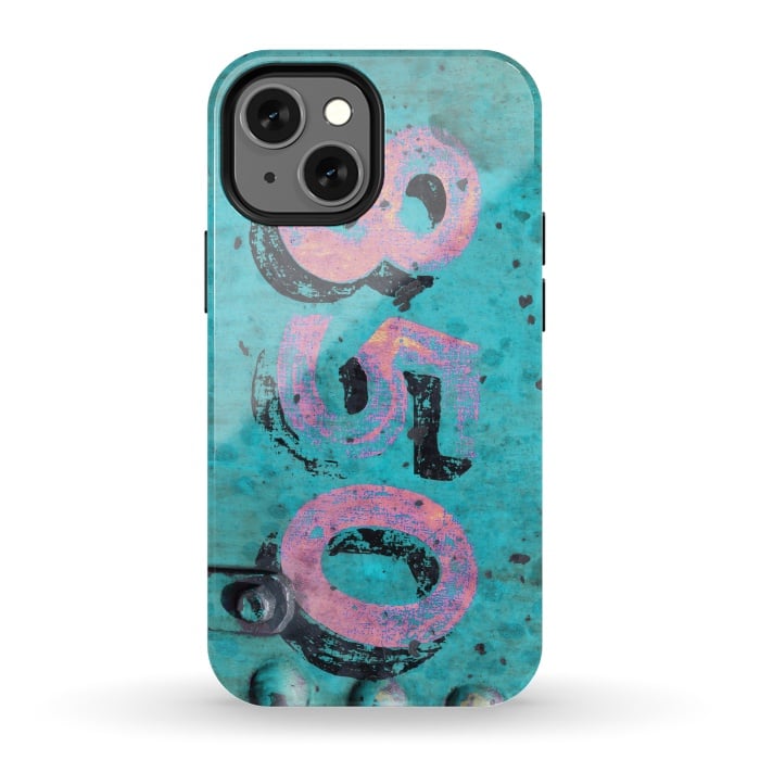 iPhone 13 mini StrongFit Number 850 Spray Paint Grunge by Andrea Haase