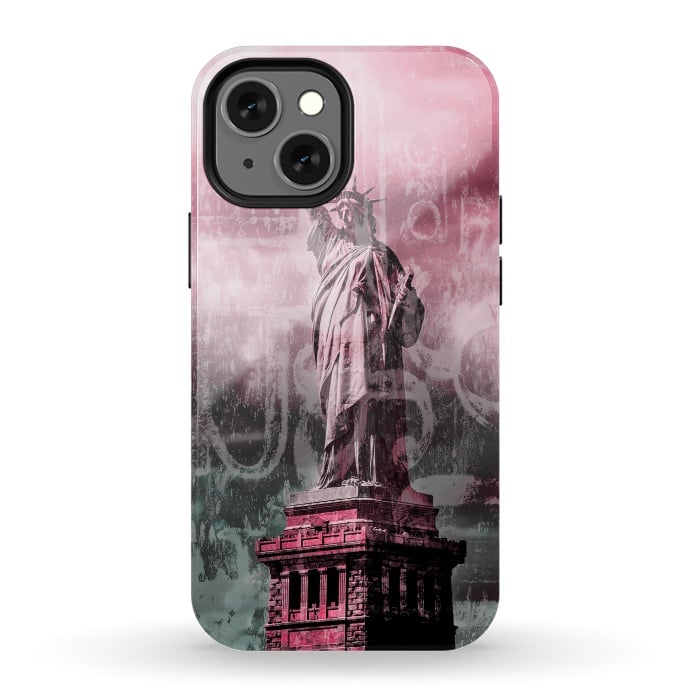 iPhone 13 mini StrongFit Statue Of Liberty Mixed Media Art by Andrea Haase