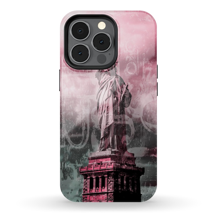 iPhone 13 pro StrongFit Statue Of Liberty Mixed Media Art by Andrea Haase