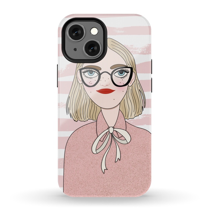 iPhone 13 mini StrongFit Cute Pink Fashion Girl by DaDo ART