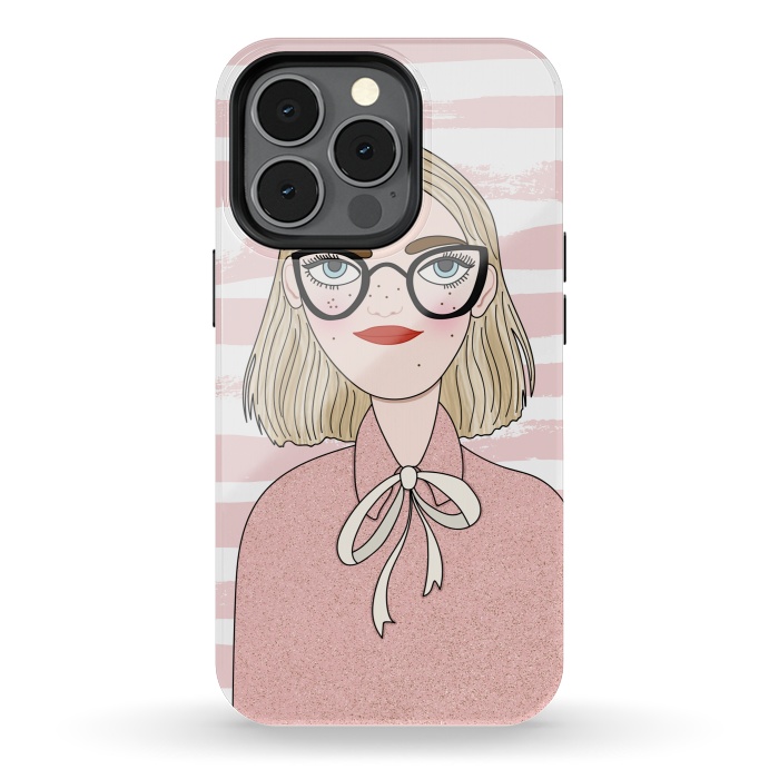 iPhone 13 pro StrongFit Cute Pink Fashion Girl by DaDo ART