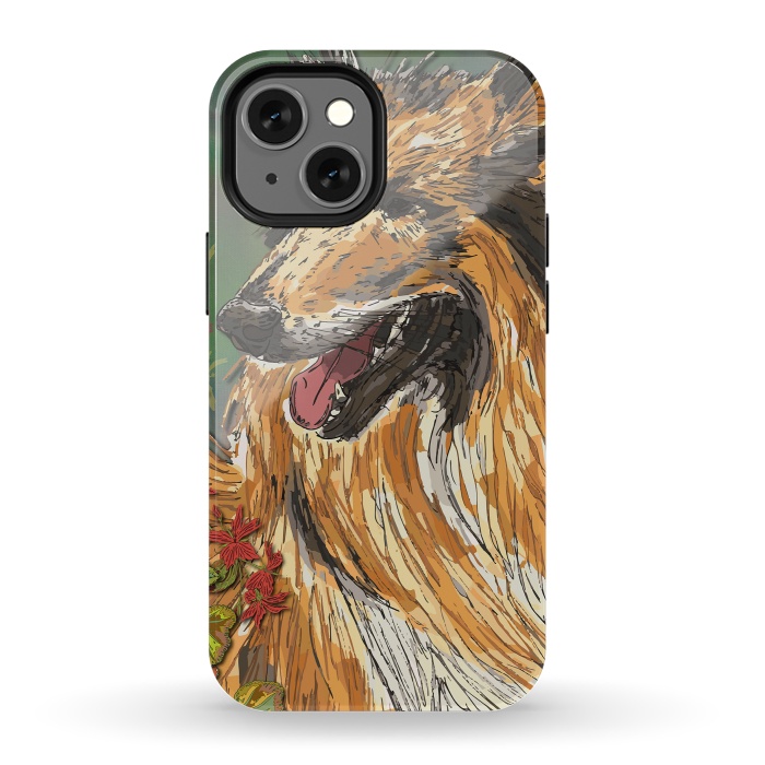 iPhone 13 mini StrongFit Rough Collie (Summer) by Lotti Brown