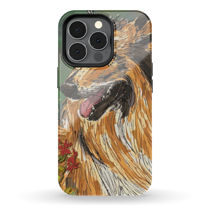 iPhone 13 pro StrongFit Rough Collie (Summer) by Lotti Brown