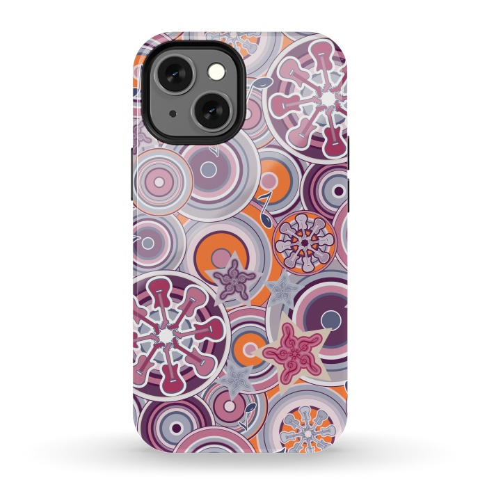 iPhone 13 mini StrongFit Glam Boho Rock in Purple and Orange by Paula Ohreen