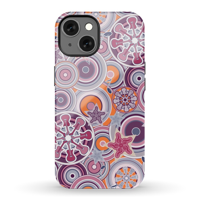 iPhone 13 StrongFit Glam Boho Rock in Purple and Orange by Paula Ohreen
