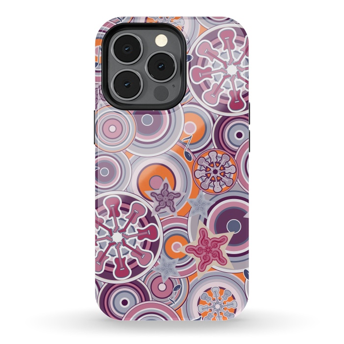 iPhone 13 pro StrongFit Glam Boho Rock in Purple and Orange by Paula Ohreen