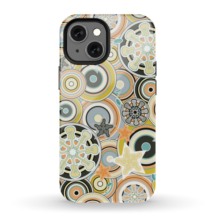iPhone 13 mini StrongFit Glam Boho Rock in Navy and Green by Paula Ohreen
