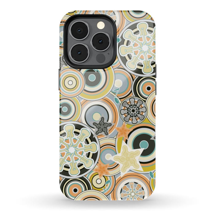 iPhone 13 pro StrongFit Glam Boho Rock in Navy and Green by Paula Ohreen