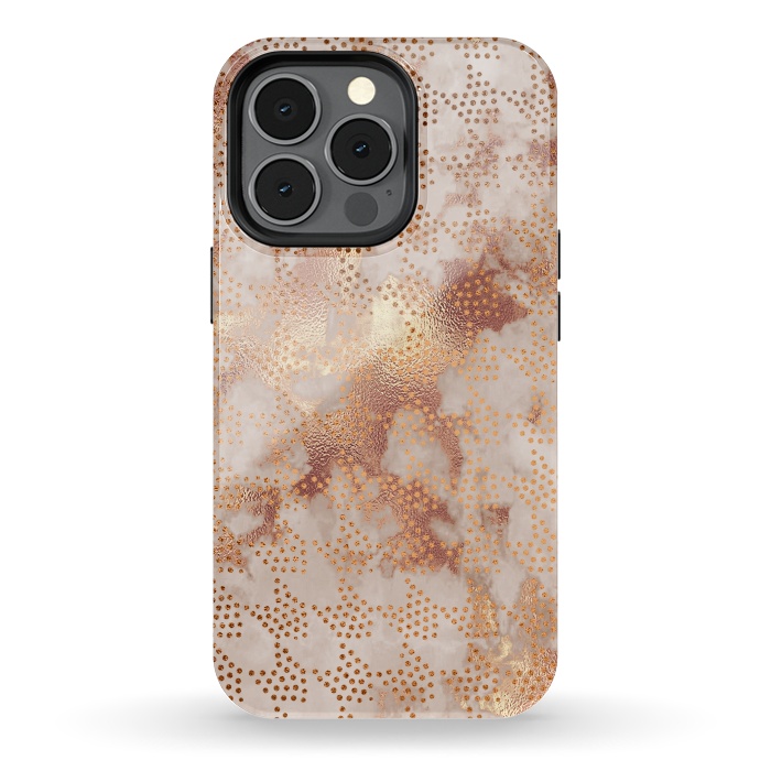 iPhone 13 pro StrongFit Geometrical modern Rose Gold Marble Pattern by  Utart