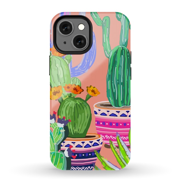 iPhone 13 mini StrongFit Cactus wonderland by MUKTA LATA BARUA