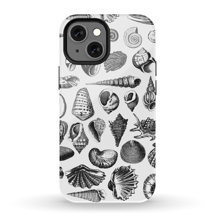 iPhone 13 mini StrongFit Vintage Seashell Collection Black And White by Andrea Haase