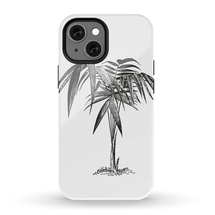 iPhone 13 mini StrongFit Black And White Vintage Palm Tree by Andrea Haase