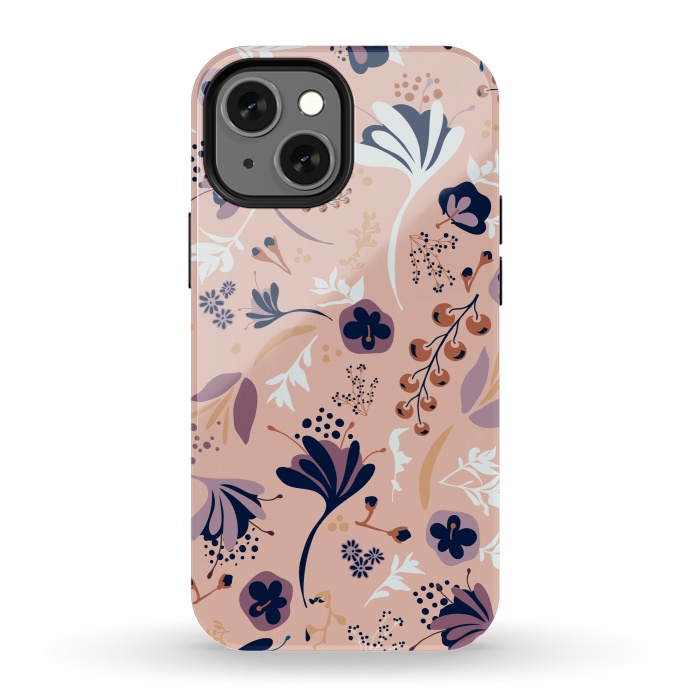 iPhone 13 mini StrongFit Beautiful Blooms on Salmon Pink by Paula Ohreen