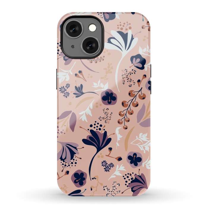 iPhone 13 StrongFit Beautiful Blooms on Salmon Pink by Paula Ohreen