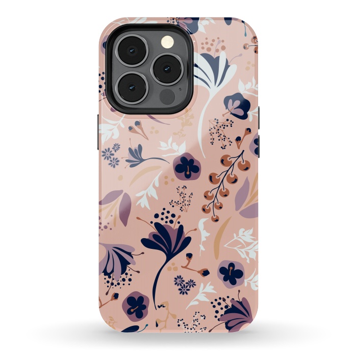 iPhone 13 pro StrongFit Beautiful Blooms on Salmon Pink by Paula Ohreen