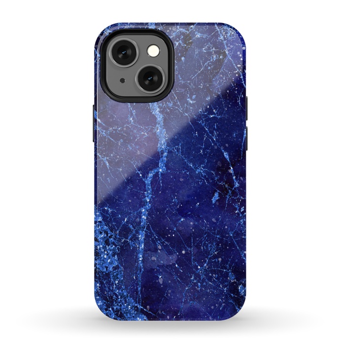 iPhone 13 mini StrongFit Blue Marbled Glitter 2 by Andrea Haase