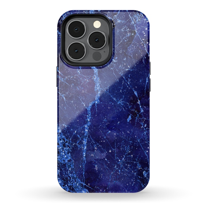 iPhone 13 pro StrongFit Blue Marbled Glitter 2 by Andrea Haase