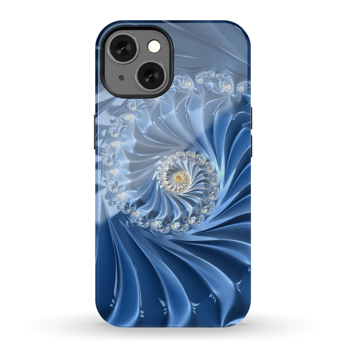 iPhone 13 StrongFit Glamorous Blue Fractal by Andrea Haase
