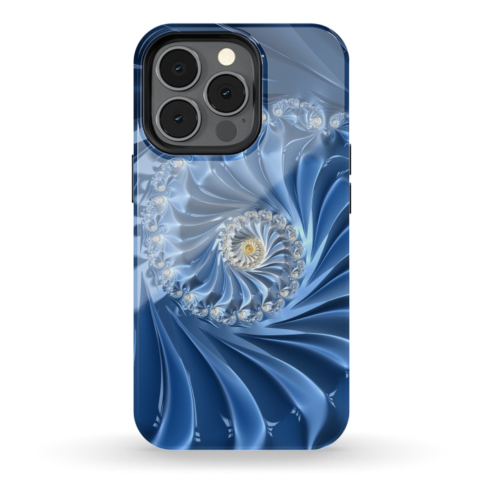 iPhone 13 pro StrongFit Glamorous Blue Fractal by Andrea Haase
