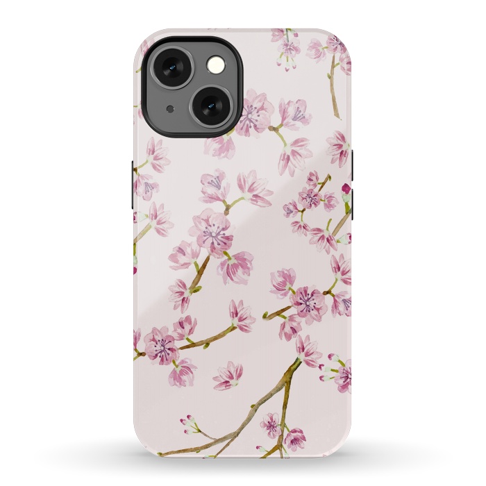 iPhone 13 StrongFit Pink Spring Cherry Blossom Pattern by  Utart