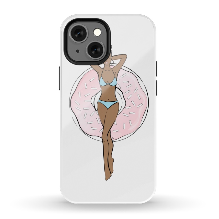 iPhone 13 mini StrongFit Summer time relax Dark skin by Martina