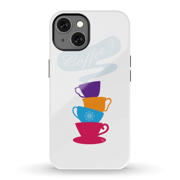 iPhone 13 StrongFit Bright Coffee Cups by Martina
