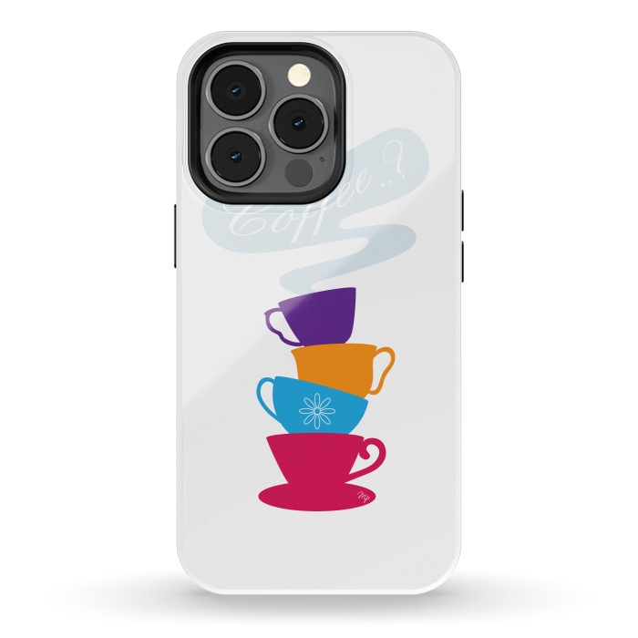 iPhone 13 pro StrongFit Bright Coffee Cups by Martina