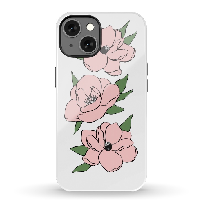 iPhone 13 StrongFit Big Pink Flowers by Martina