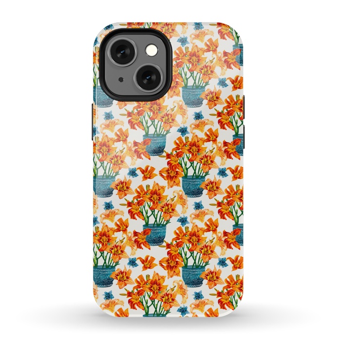 iPhone 13 mini StrongFit Lily Blossom by Uma Prabhakar Gokhale