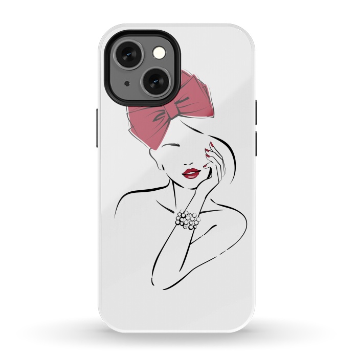 iPhone 13 mini StrongFit Girl with a bow portrait by Martina