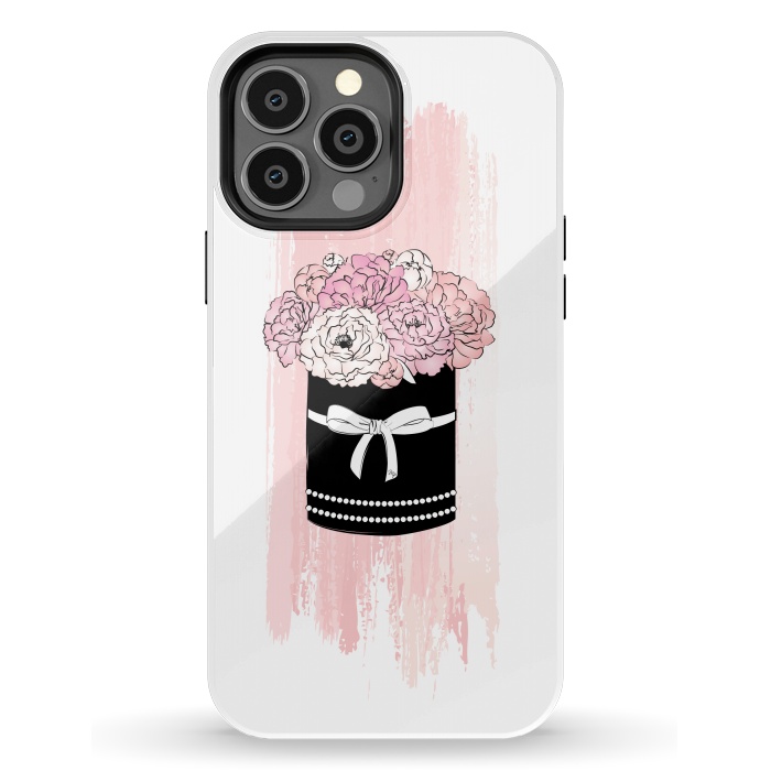 iPhone 13 Pro Max StrongFit Flower Box with pink Peonies by Martina