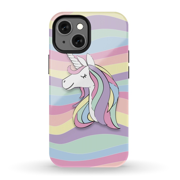 iPhone 13 mini StrongFit Cute Rainbow Unicorn by Martina