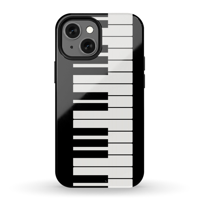 iPhone 13 mini StrongFit Black and white piano keys music instrument by Martina