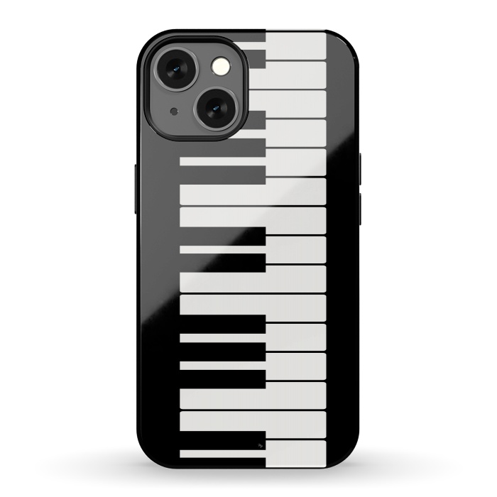 iPhone 13 StrongFit Black and white piano keys music instrument by Martina