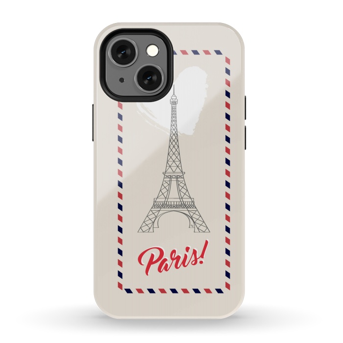 iPhone 13 mini StrongFit Vintage envelope Eiffel Tower in Paris by Martina