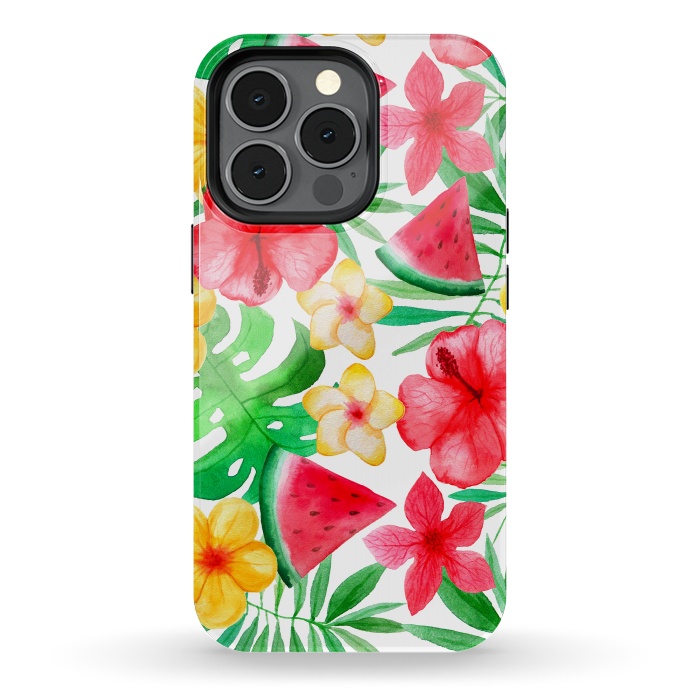 iPhone 13 pro StrongFit Aloha Tropical Hibiscus and Melon Pattern by  Utart
