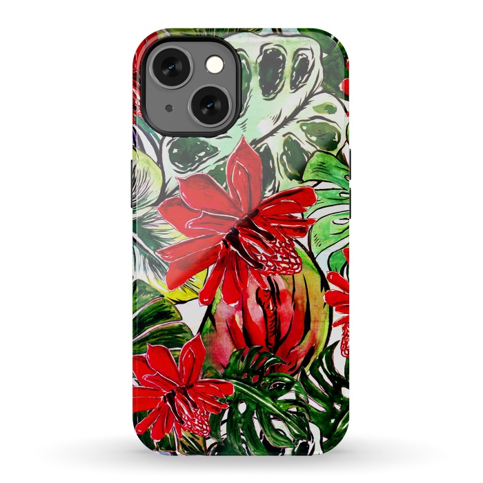 iPhone 13 StrongFit Aloha Tropical Passiflora Jungle by  Utart