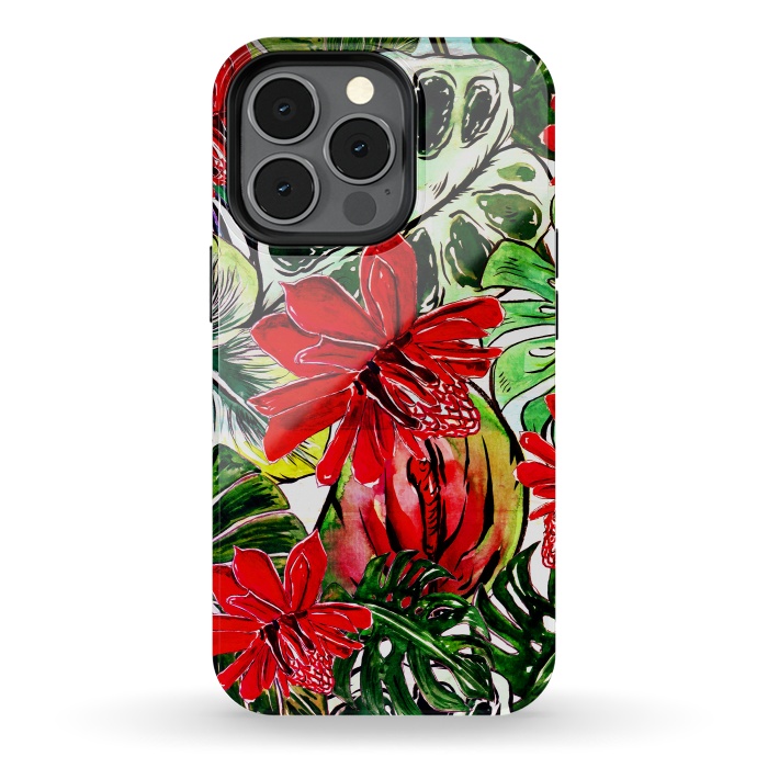 iPhone 13 pro StrongFit Aloha Tropical Passiflora Jungle by  Utart