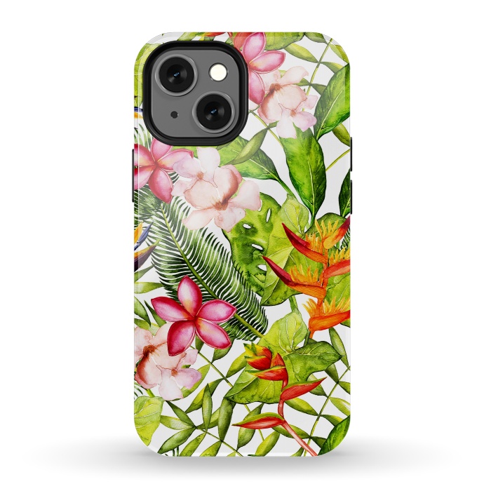 iPhone 13 mini StrongFit Aloha Tropical Flower Jungle Pattern by  Utart