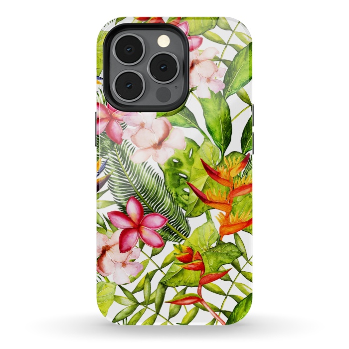 iPhone 13 pro StrongFit Aloha Tropical Flower Jungle Pattern by  Utart