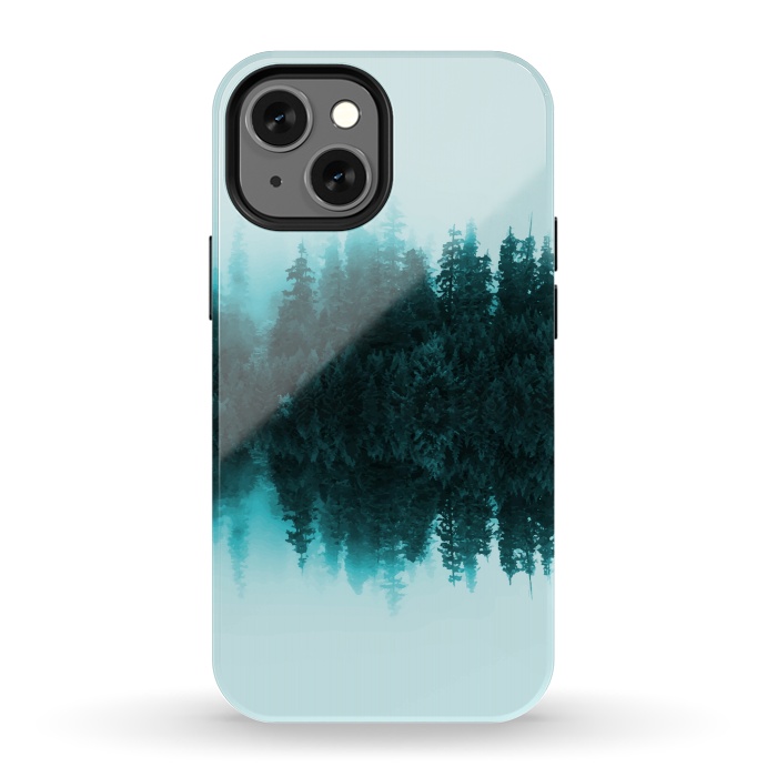iPhone 13 mini StrongFit Cloudy Forest by Creativeaxle
