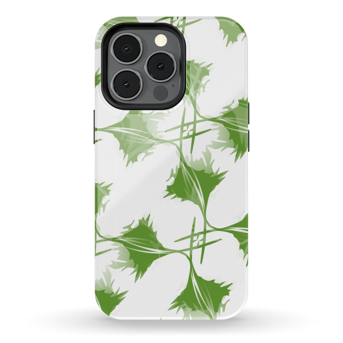 iPhone 13 pro StrongFit Green Leaves by Creativeaxle