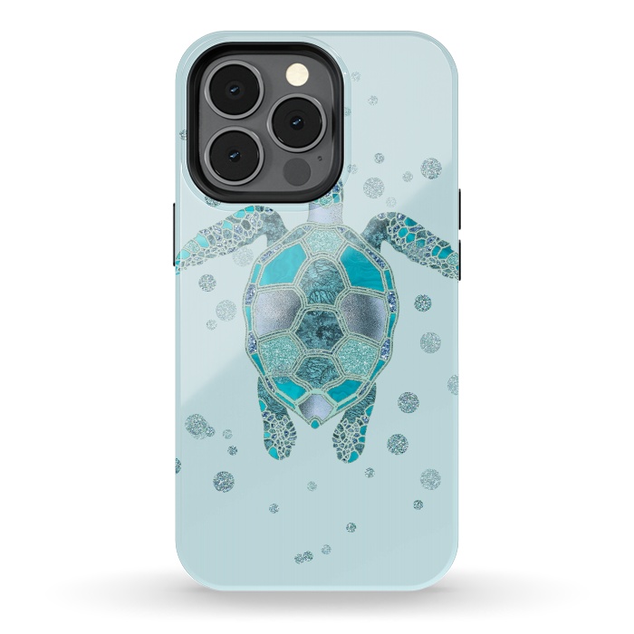 iPhone 13 pro StrongFit Underwater Glamour Turtle by Andrea Haase