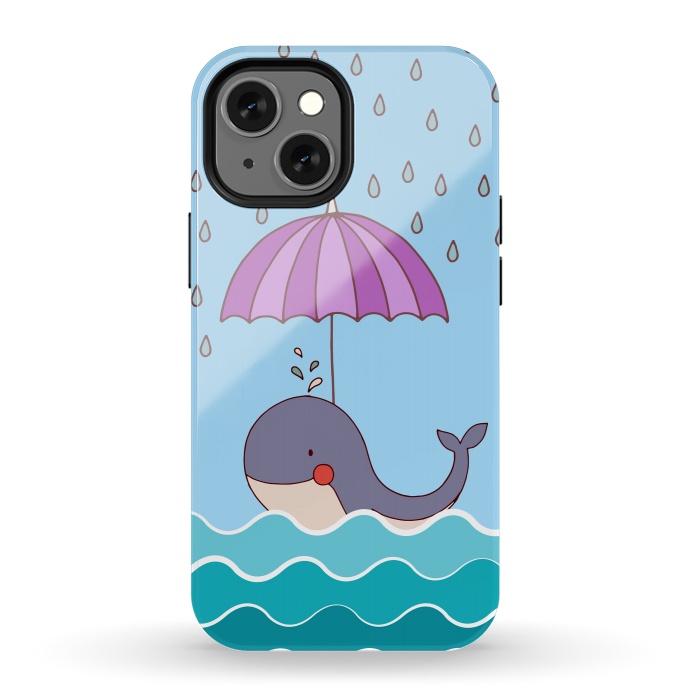 iPhone 13 mini StrongFit Swimming Whale by Creativeaxle