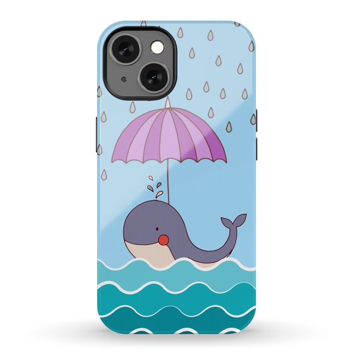 iPhone 13 StrongFit Swimming Whale by Creativeaxle