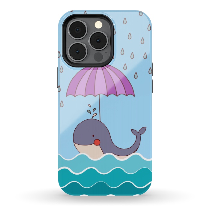 iPhone 13 pro StrongFit Swimming Whale by Creativeaxle