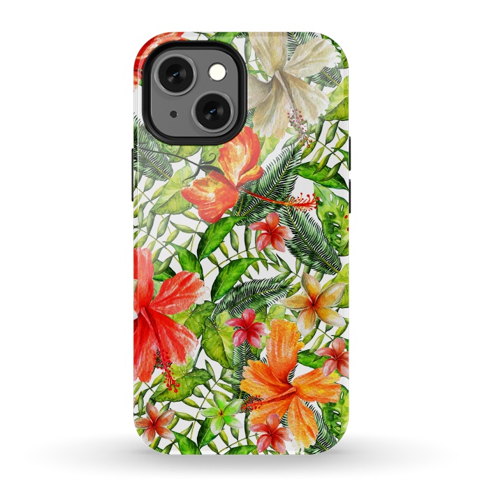 iPhone 13 mini StrongFit Hibiscus Pattern by  Utart