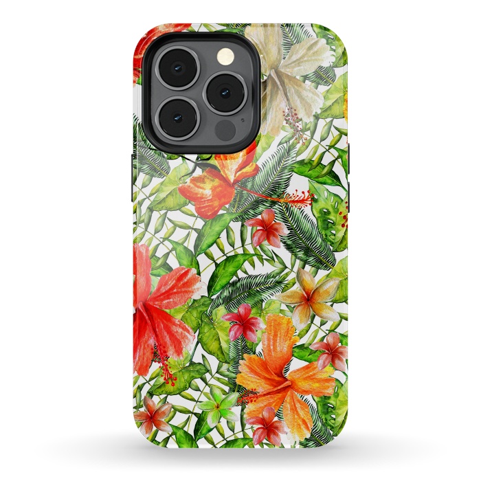 iPhone 13 pro StrongFit Hibiscus Pattern by  Utart